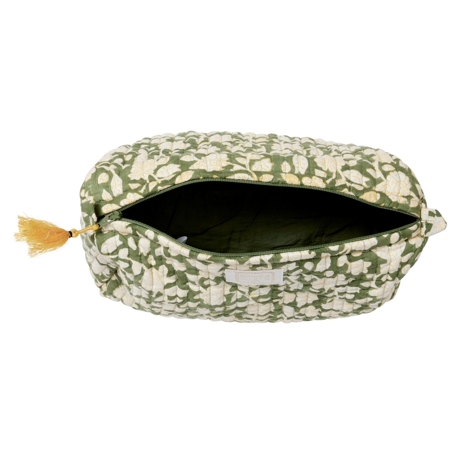 Toilet Pouch Printed With Indian Flowers Indira Jaya Vert
