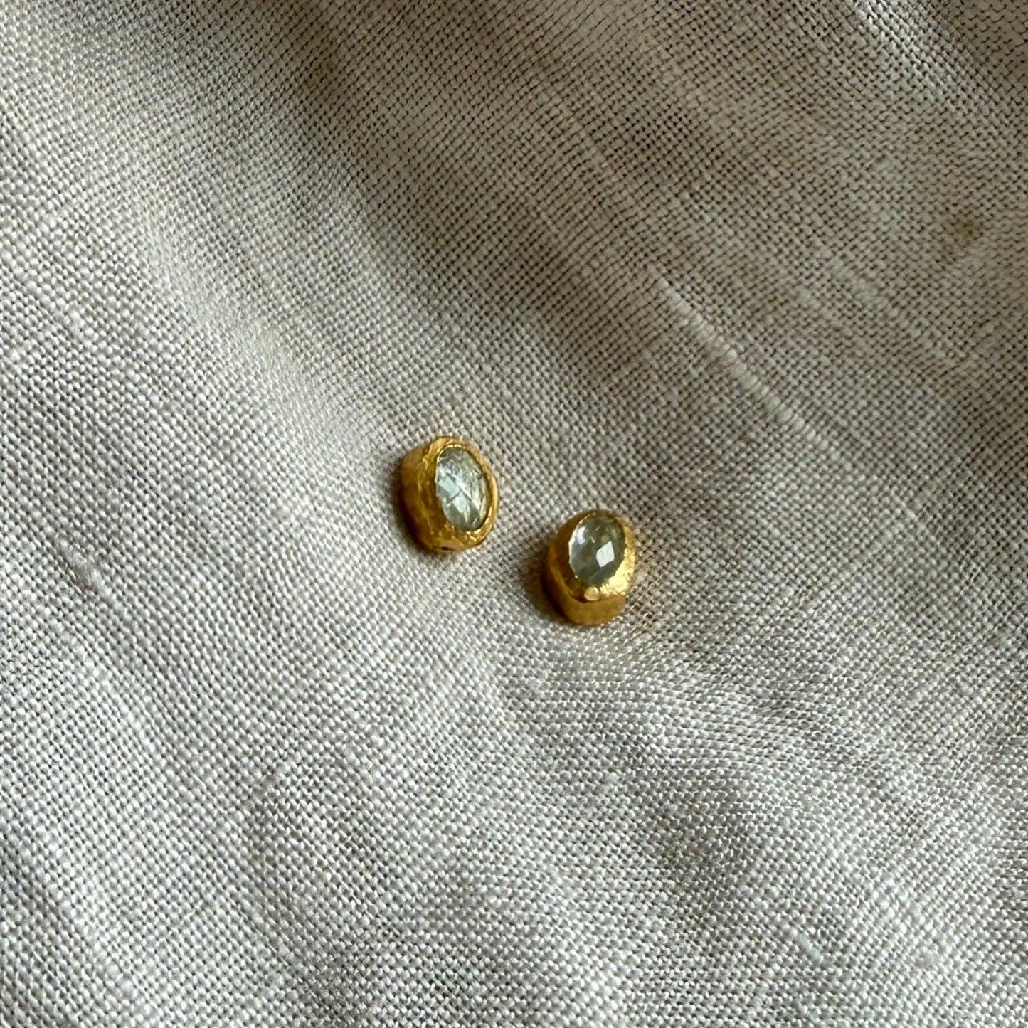 Skye Studs | Aquamarine & Gold