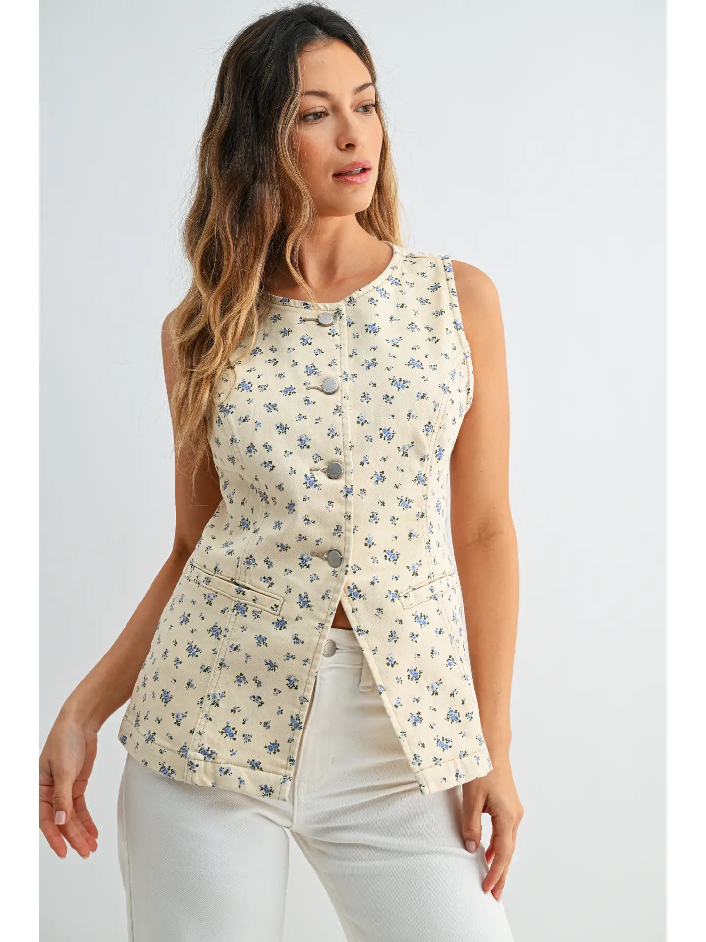 JV393 - Tailored Floral Vest