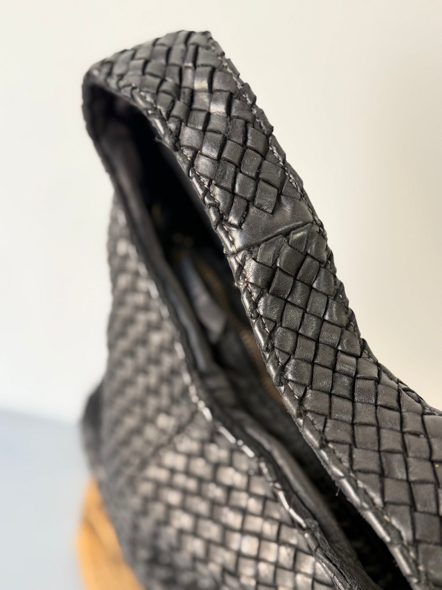 Italian Woven Tote Bag Black