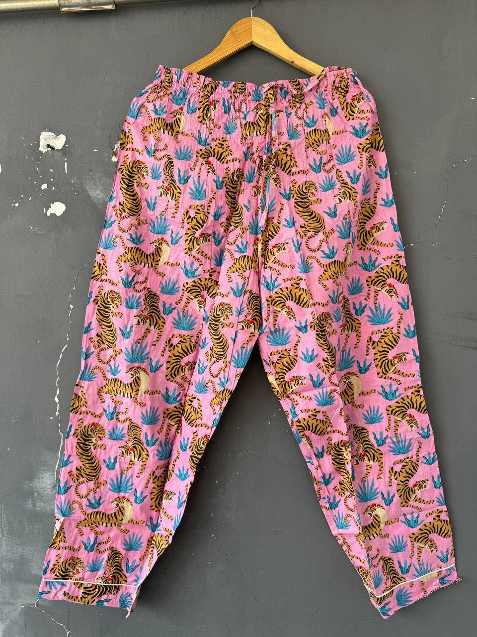 Pajama Set Tiger Printed PJ Sets Pure Cotton Summer Dress