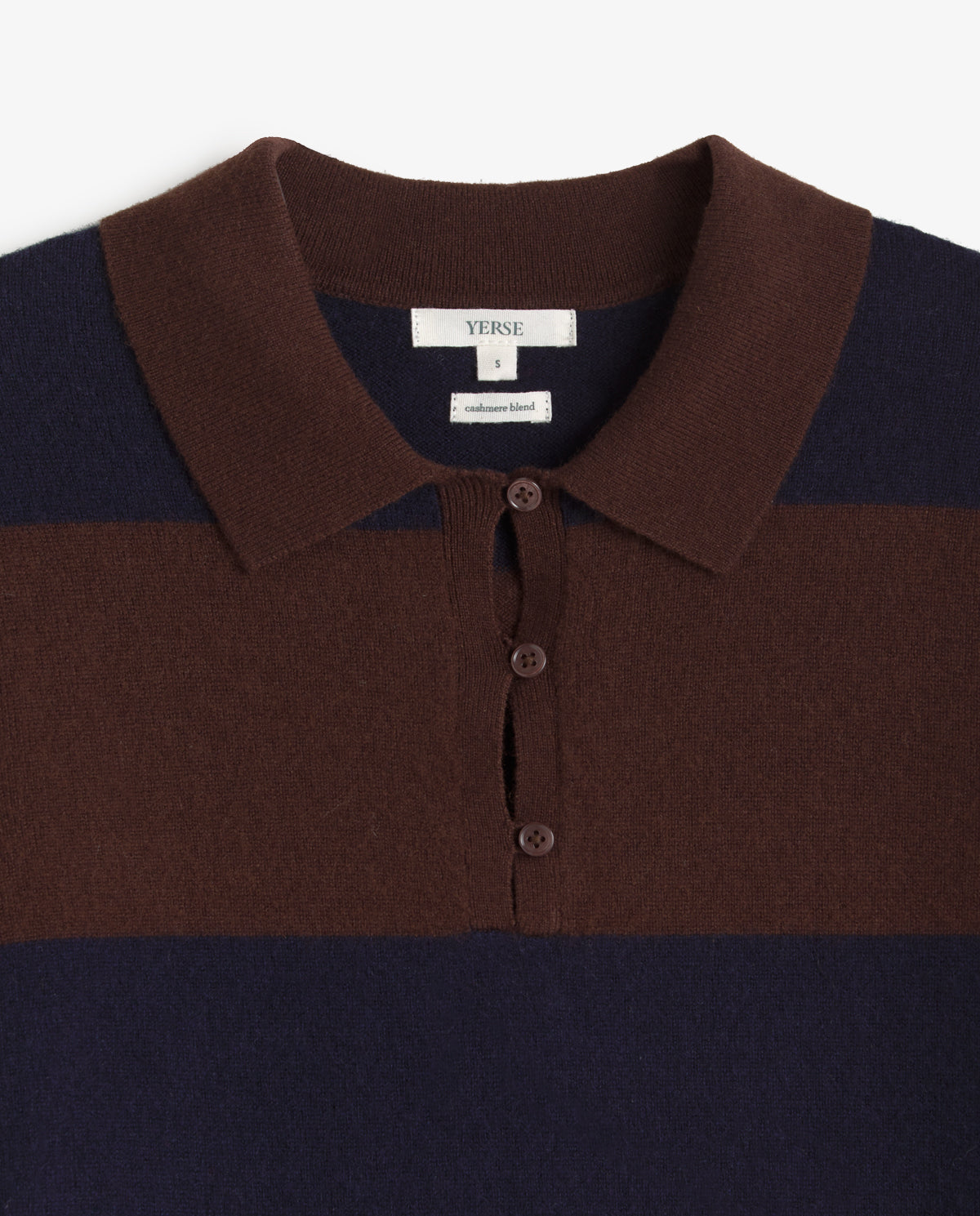 45512-Striped Polo Neck Sweater