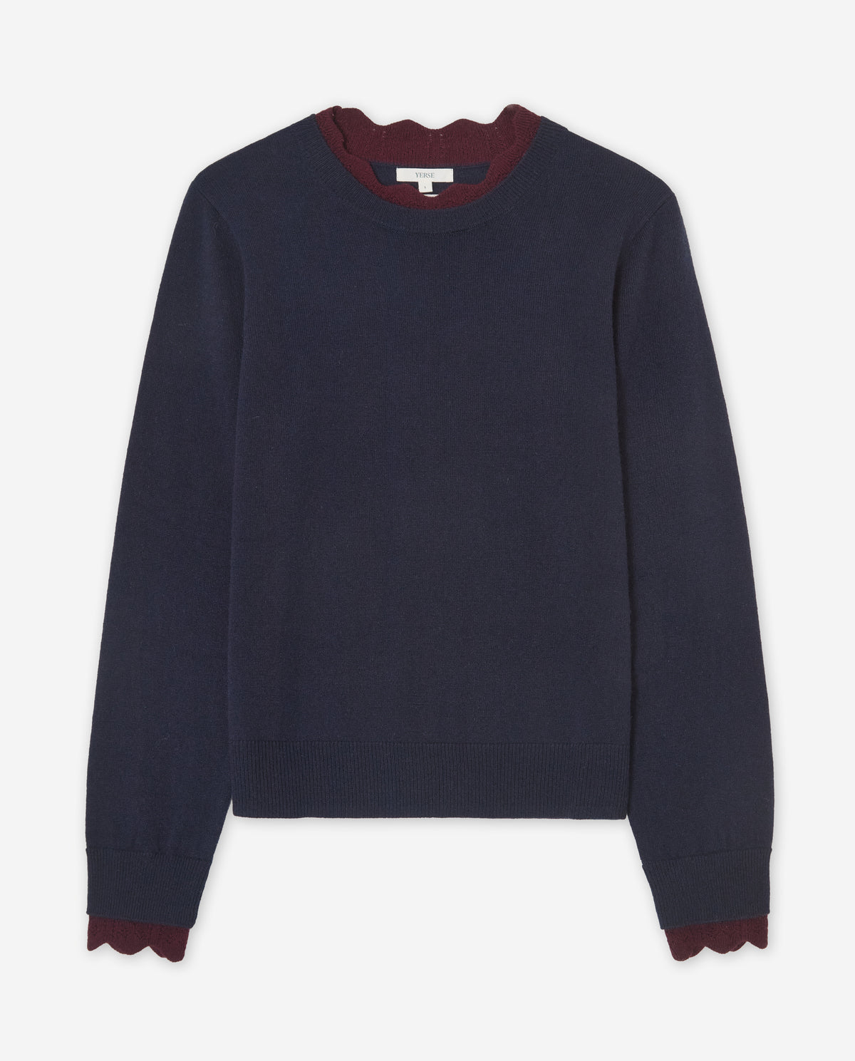 45513-Round-Neck Sweater With Contrast Details