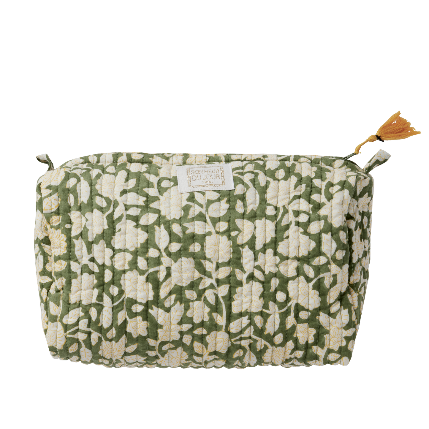 Toilet Pouch Printed With Indian Flowers Indira Jaya Vert