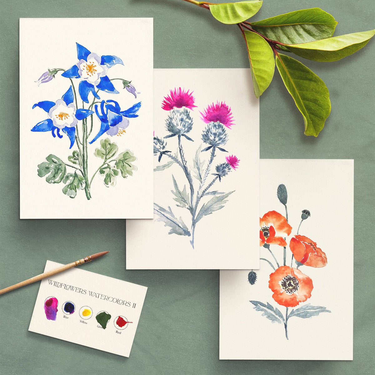 Watercolor Painting Kit : Wildflowers No2