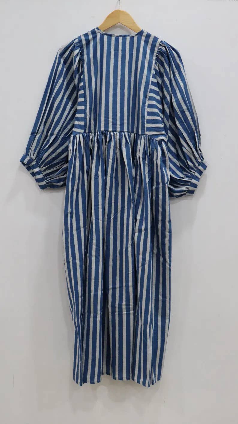 Indian Soft Cotton Printed Summer Dress Night Midi Girl