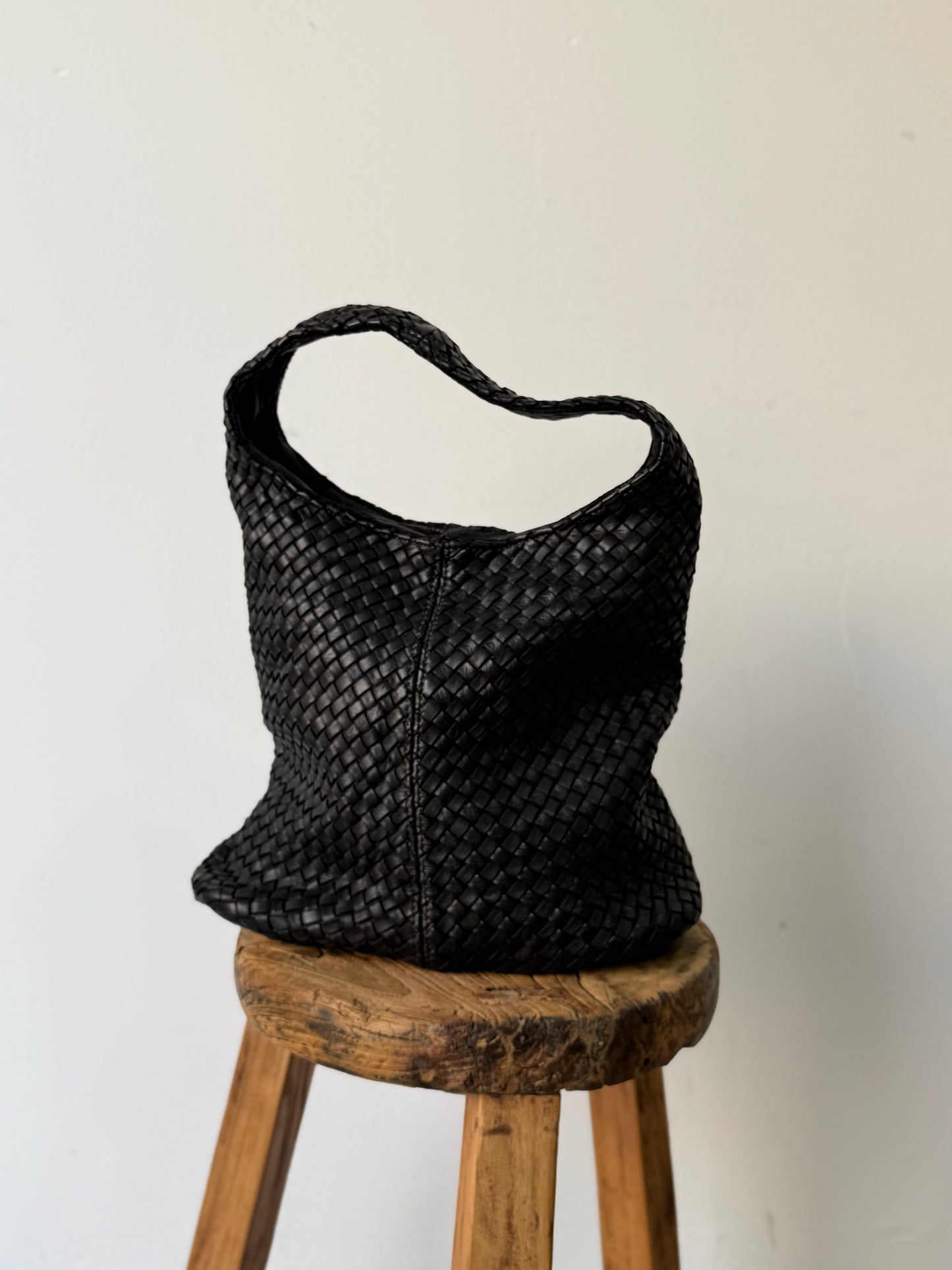 Italian Woven Tote Bag Black