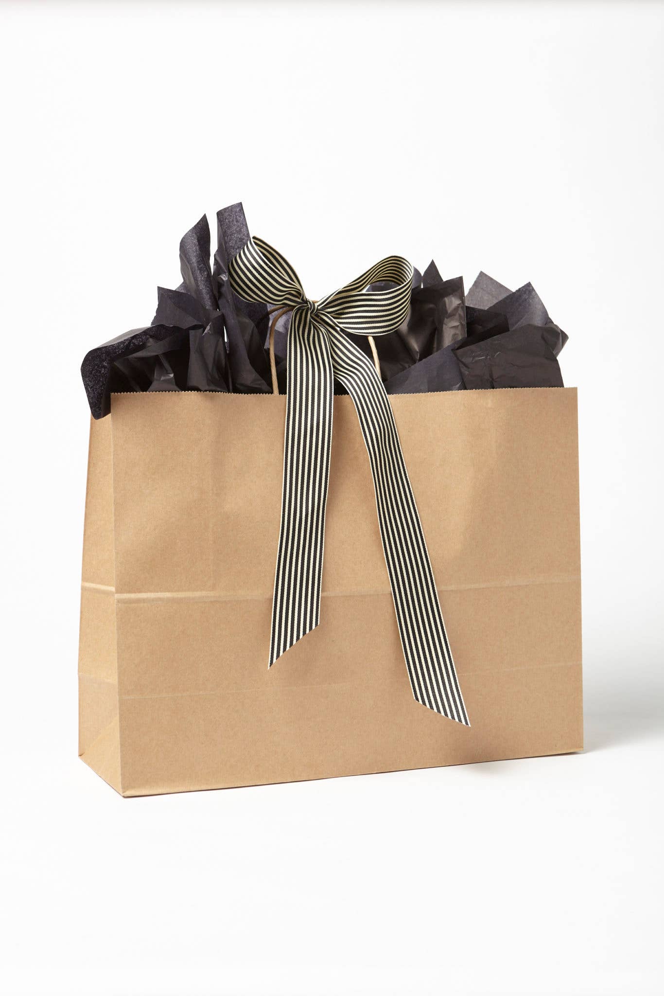 1.5" Classic Black & Oatmeal Striped Grosgrain Ribbon