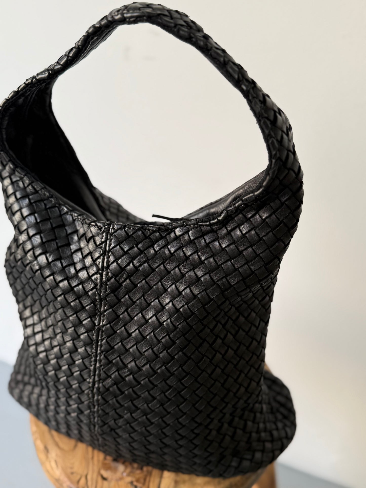 Italian Woven Tote Bag Black