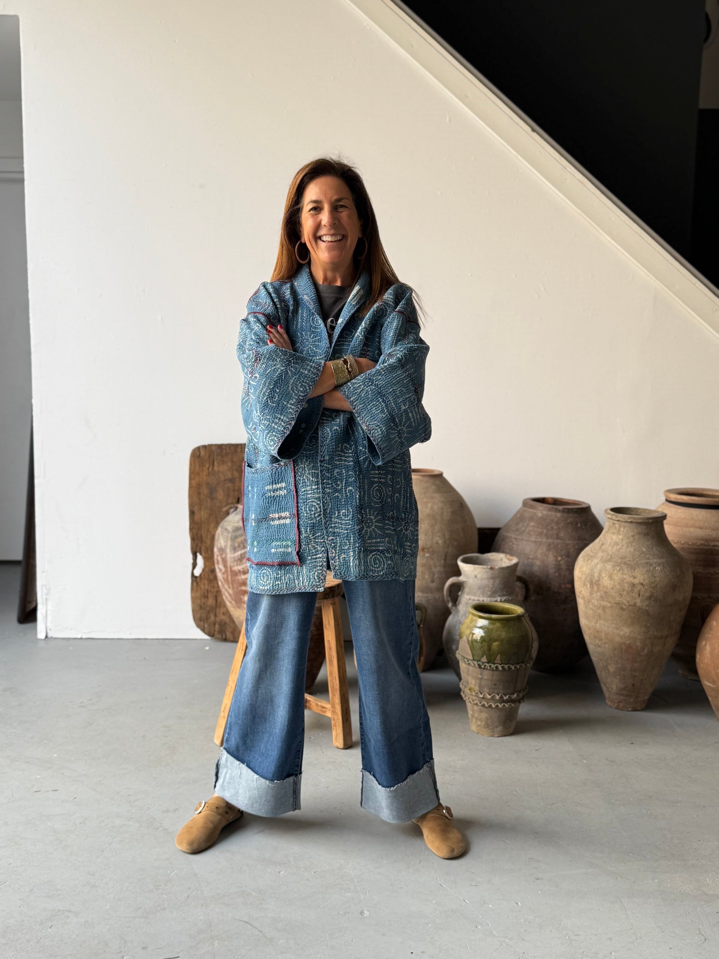 Indigo Kantha Jacket
