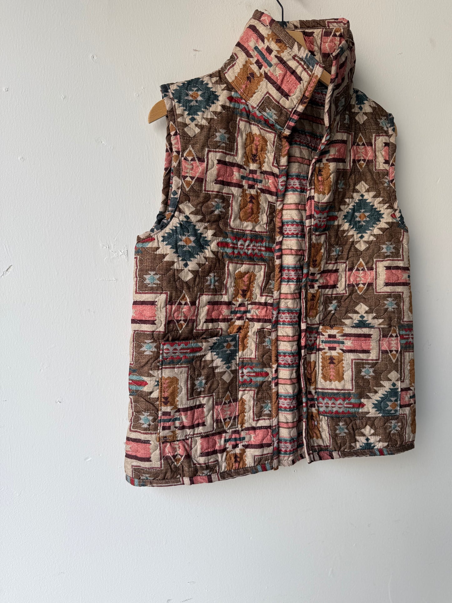 Quilted Patchwork Ikat Vest