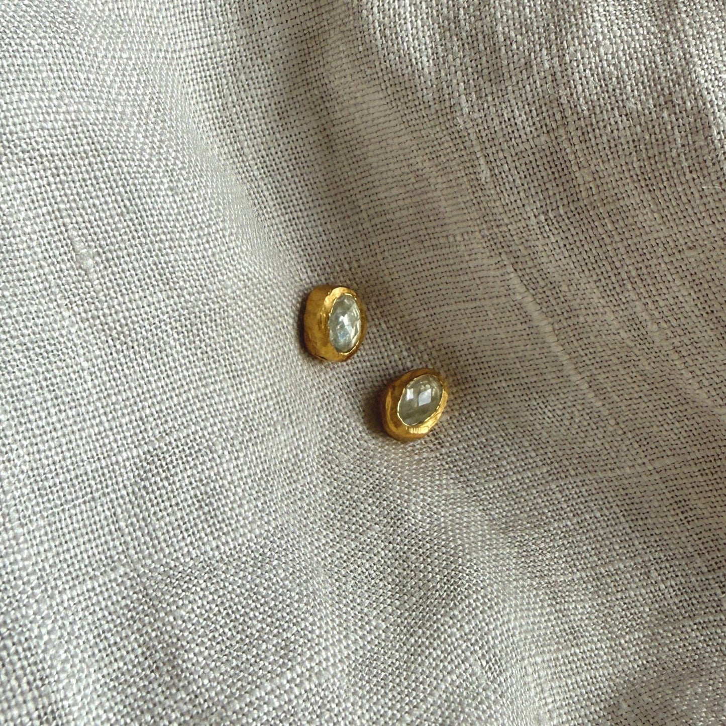 Skye Studs | Aquamarine & Gold