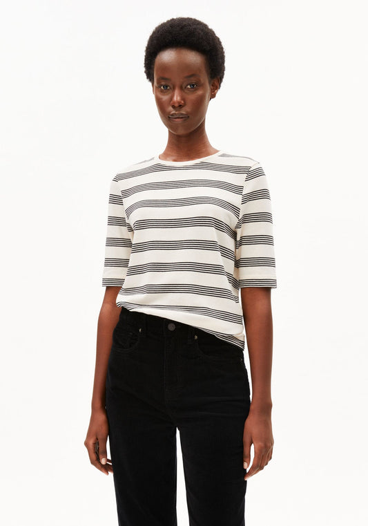 Jaanisara Fine Stripe T-Shirt Organic Cotton Blend