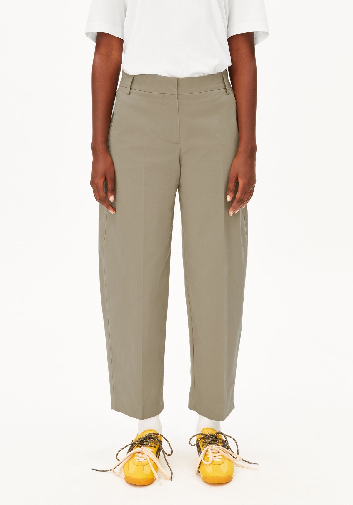 Barrel Leg Twill Pants