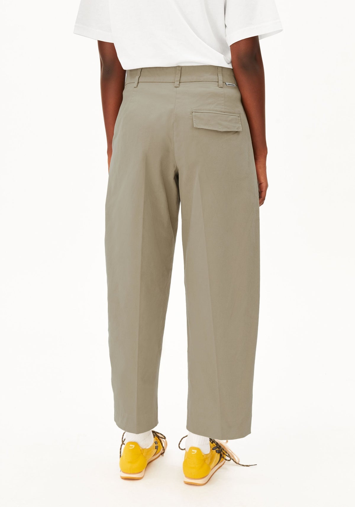 Barrel Leg Twill Pants