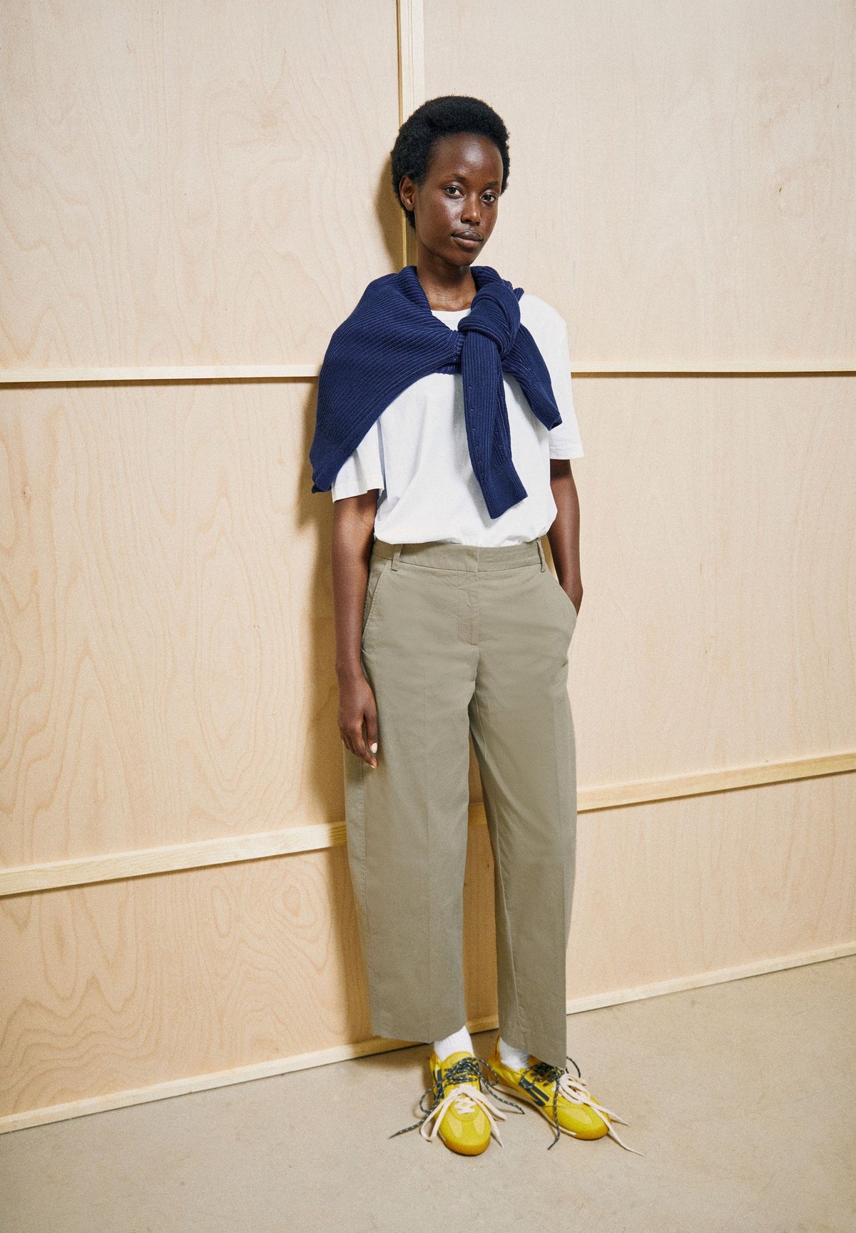Barrel Leg Twill Pants