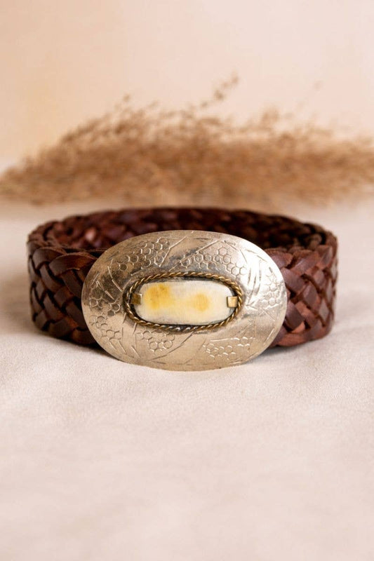 MERCURIO NARROW BROWN LEATHER BELT