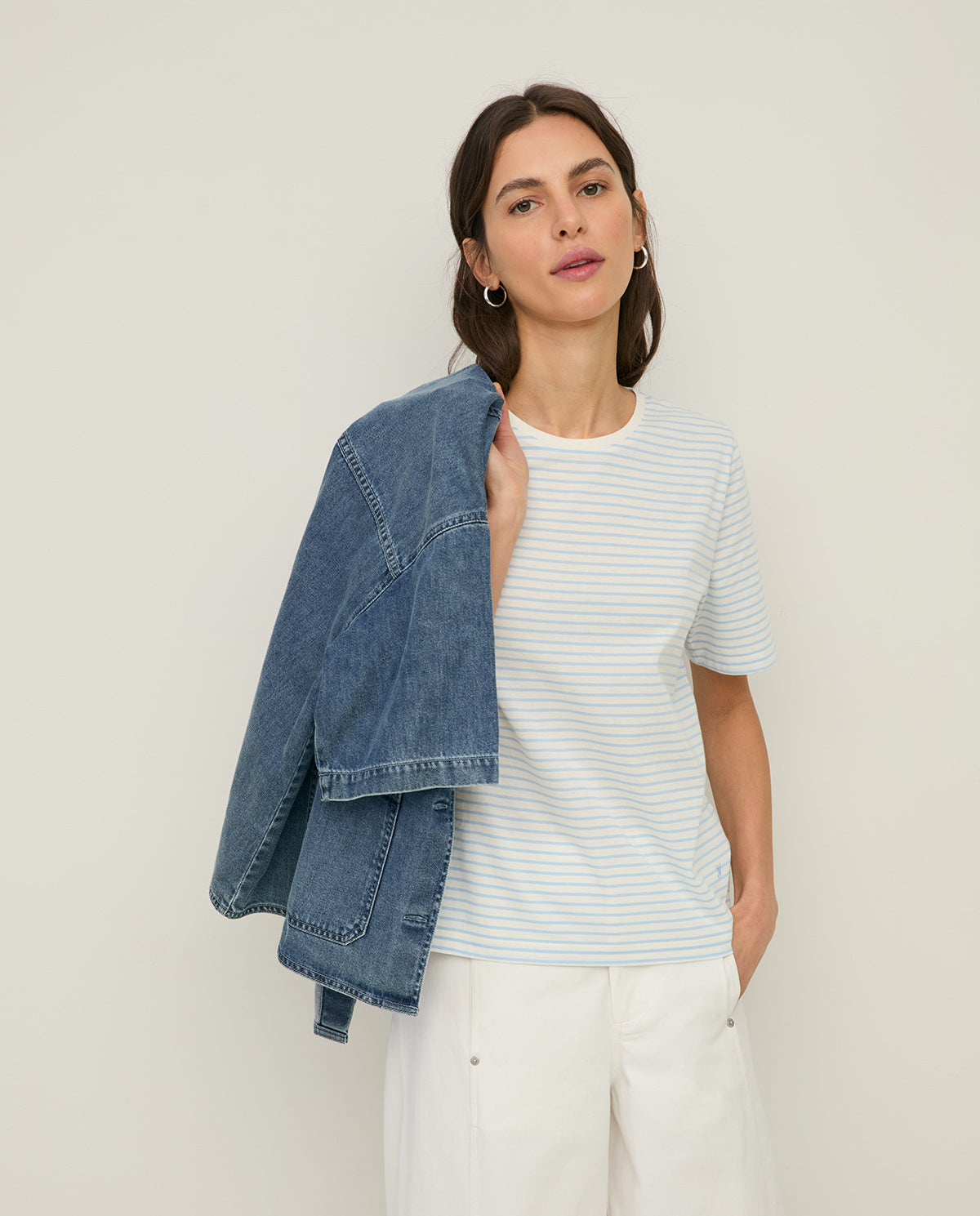 44005 - Striped Basic T-shirt R/Neck