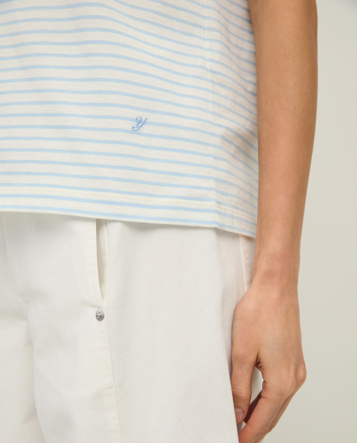 44005 - Striped Basic T-shirt R/Neck