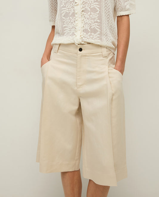 44805 - Linen Blend Bermuda Shorts