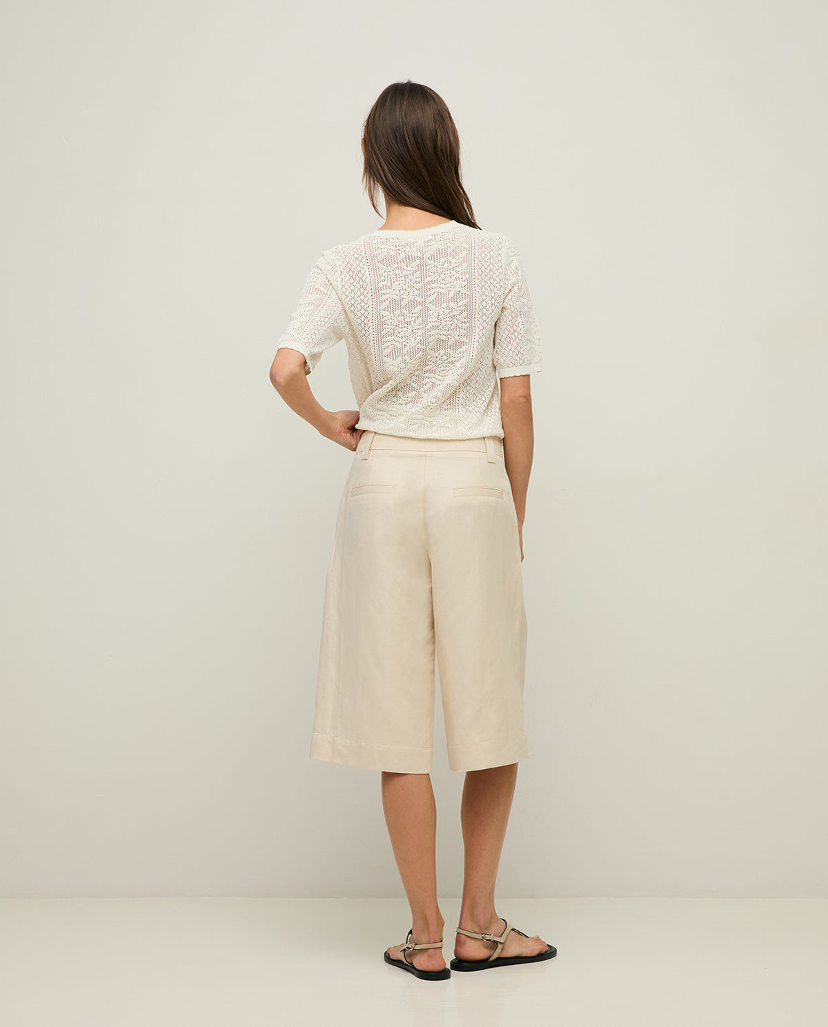 44805 - Linen Blend Bermuda Shorts