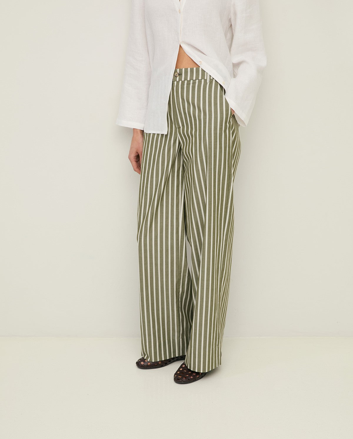 44833 - Wide Leg Poplin Trousers