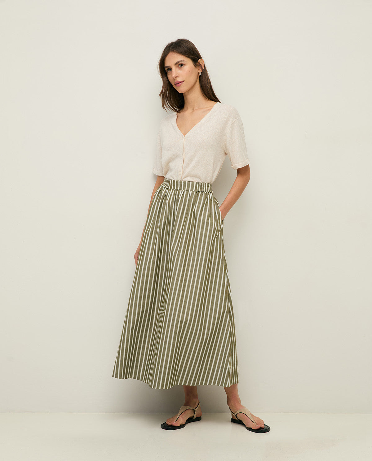 44837 - Midi Poplin Skirt