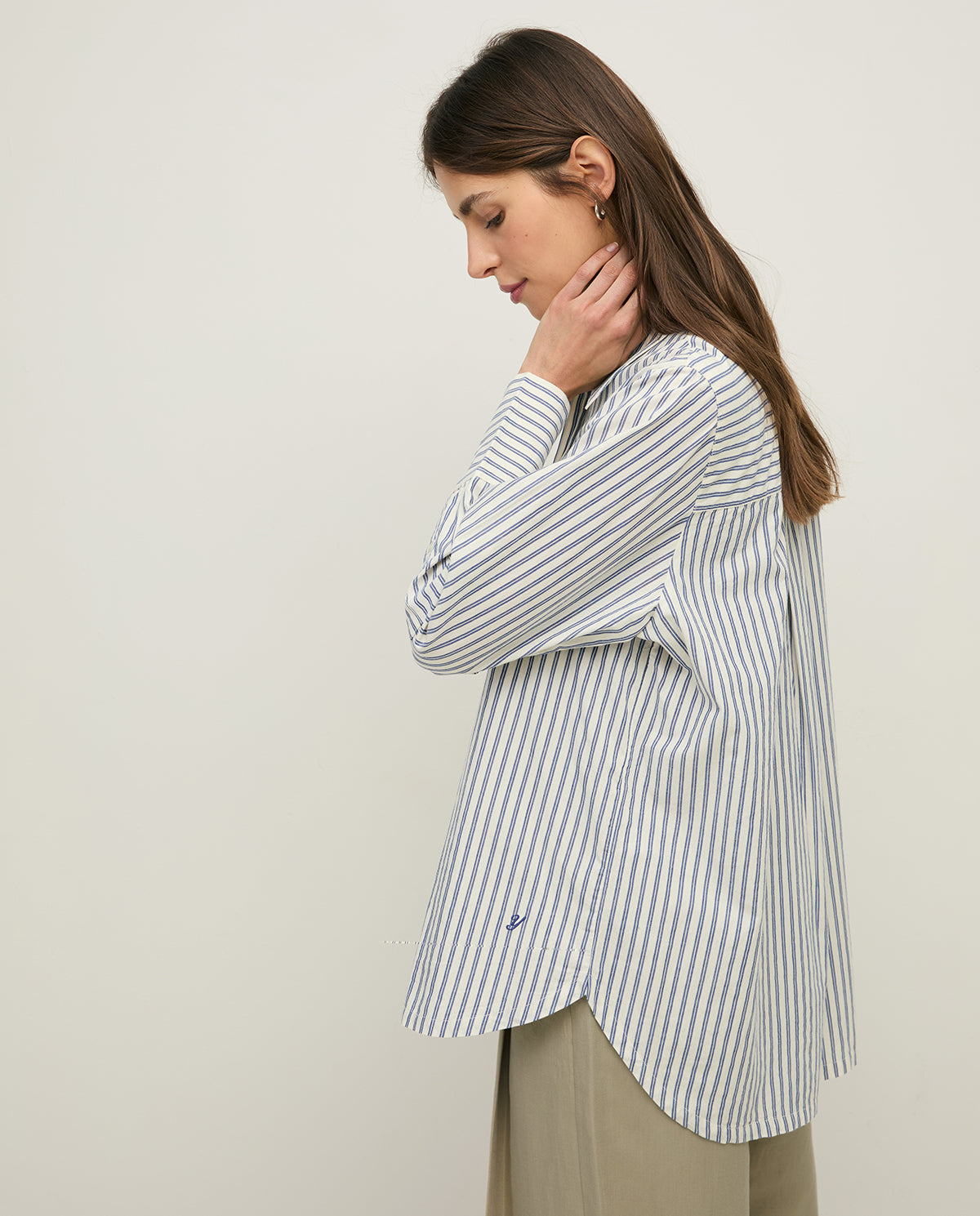 44886 - Oversized Shirt Collar Shirt