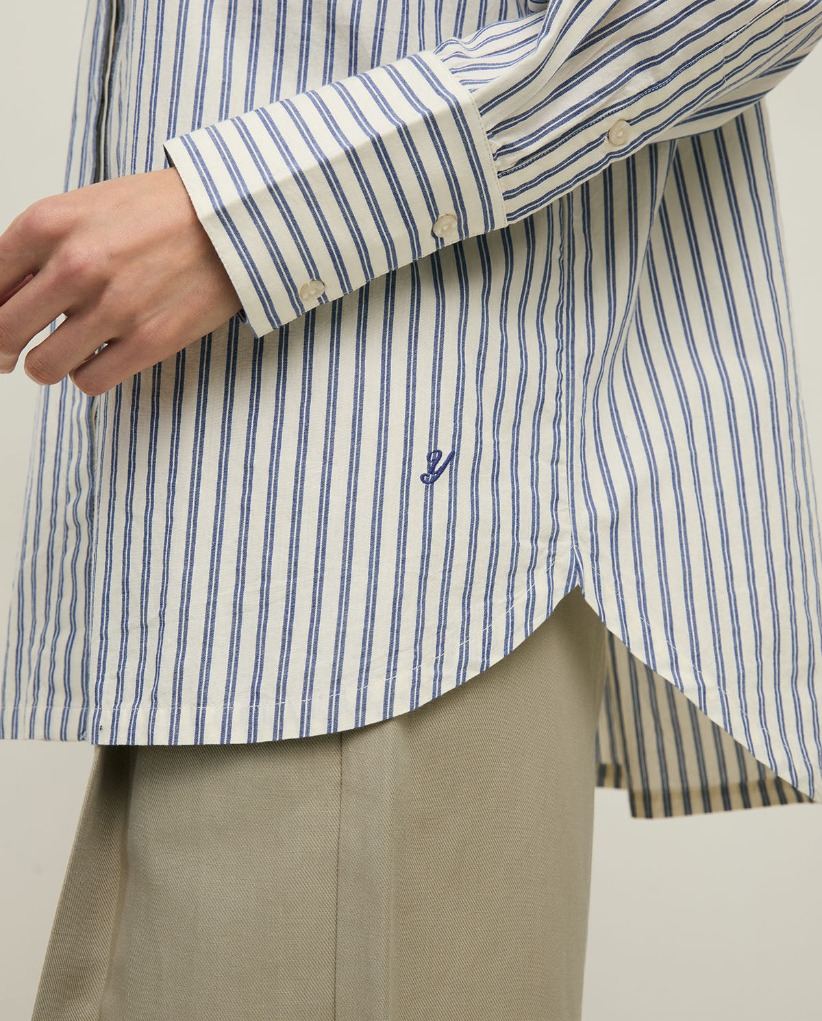 44886 - Oversized Shirt Collar Shirt