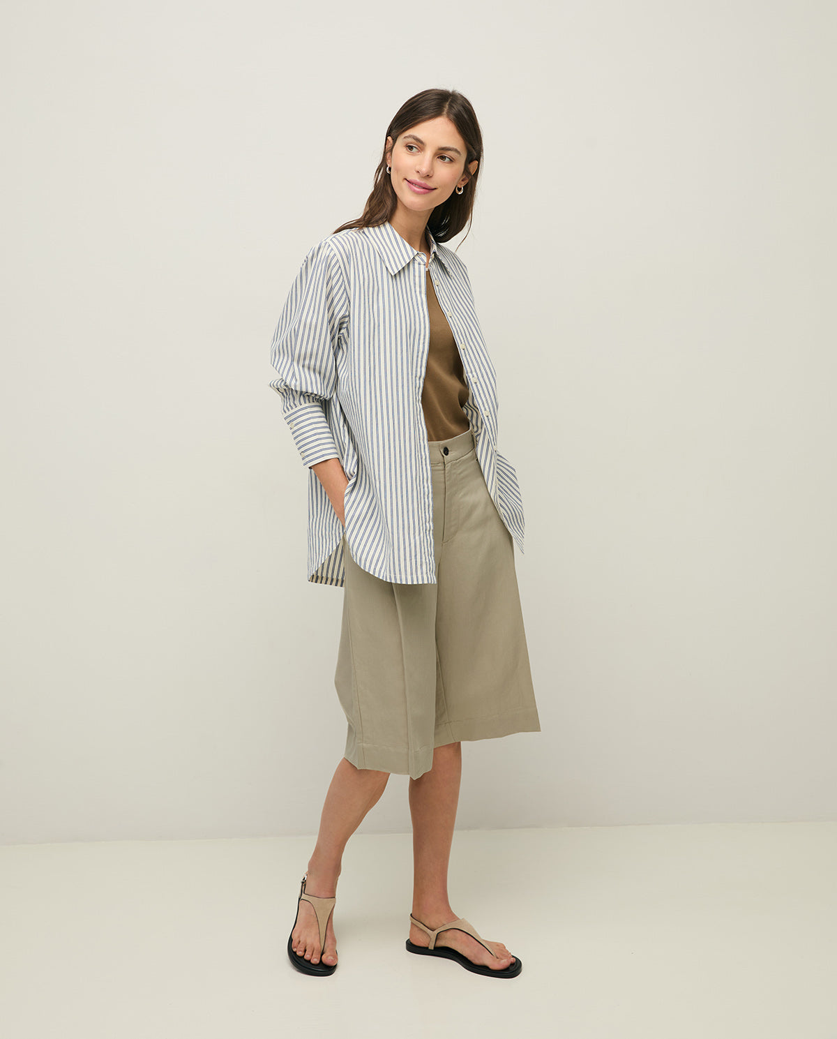 44886 - Oversized Shirt Collar Shirt