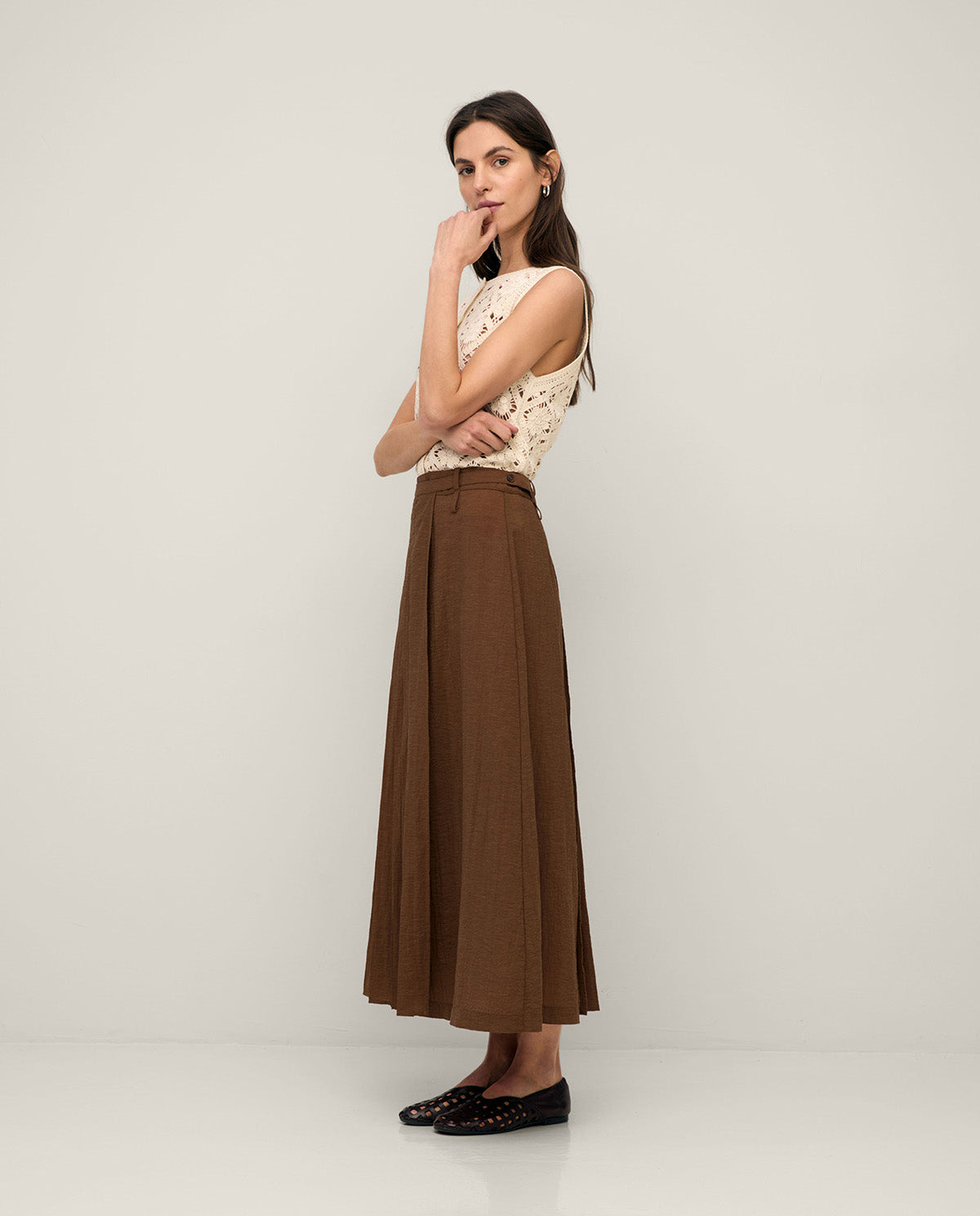 44889 - Double Layer Midi Skirt