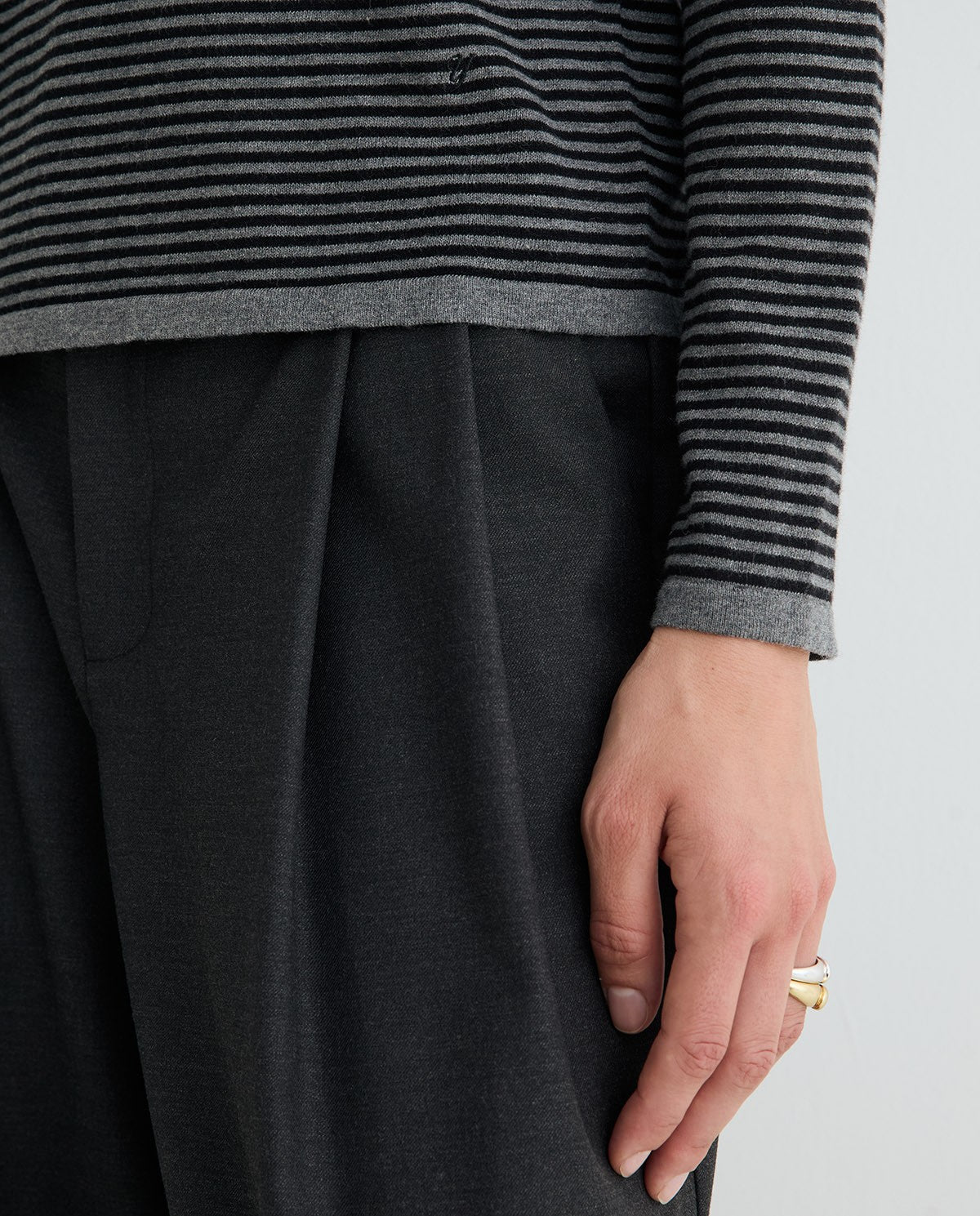 45501-Striped Sweater With Embroidered Logo