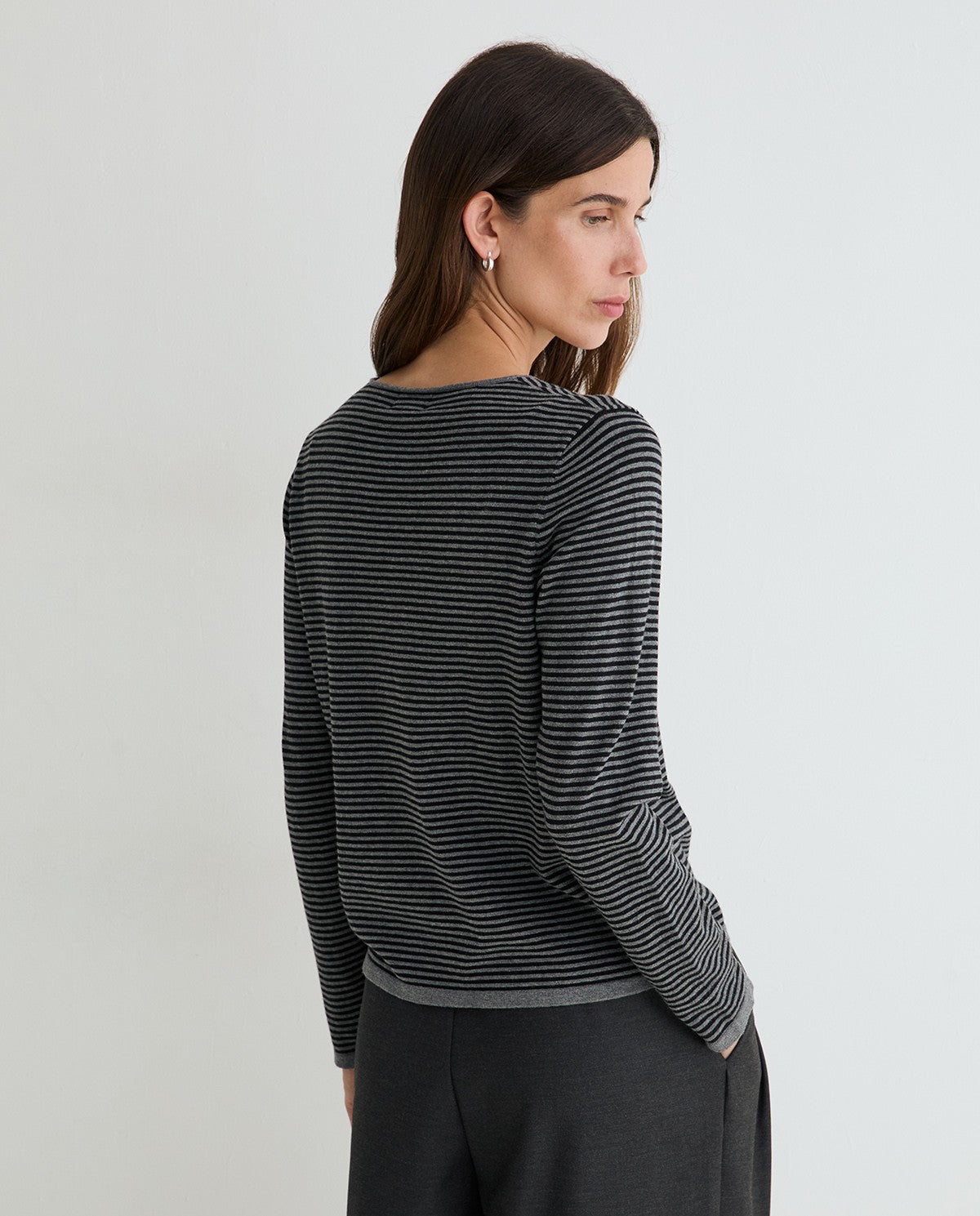 45501-Striped Sweater With Embroidered Logo