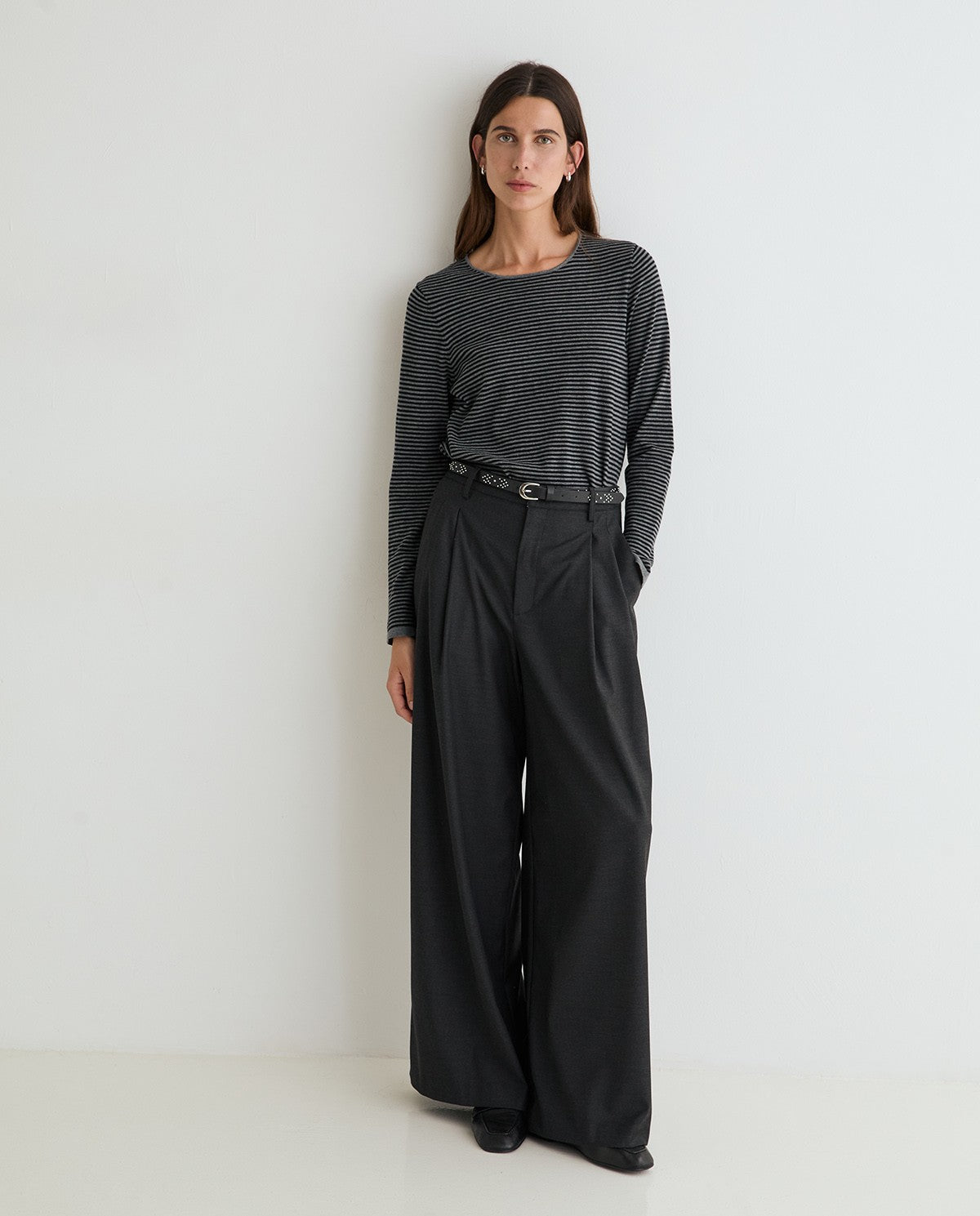 45501-Striped Sweater With Embroidered Logo