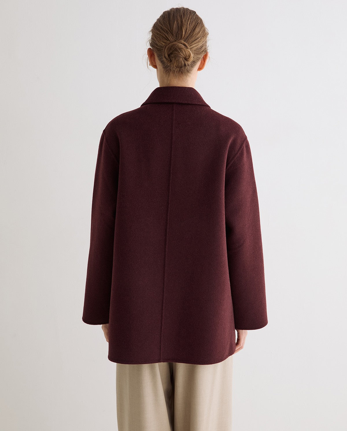 45605-Short Double-Breasted Handmade Coat