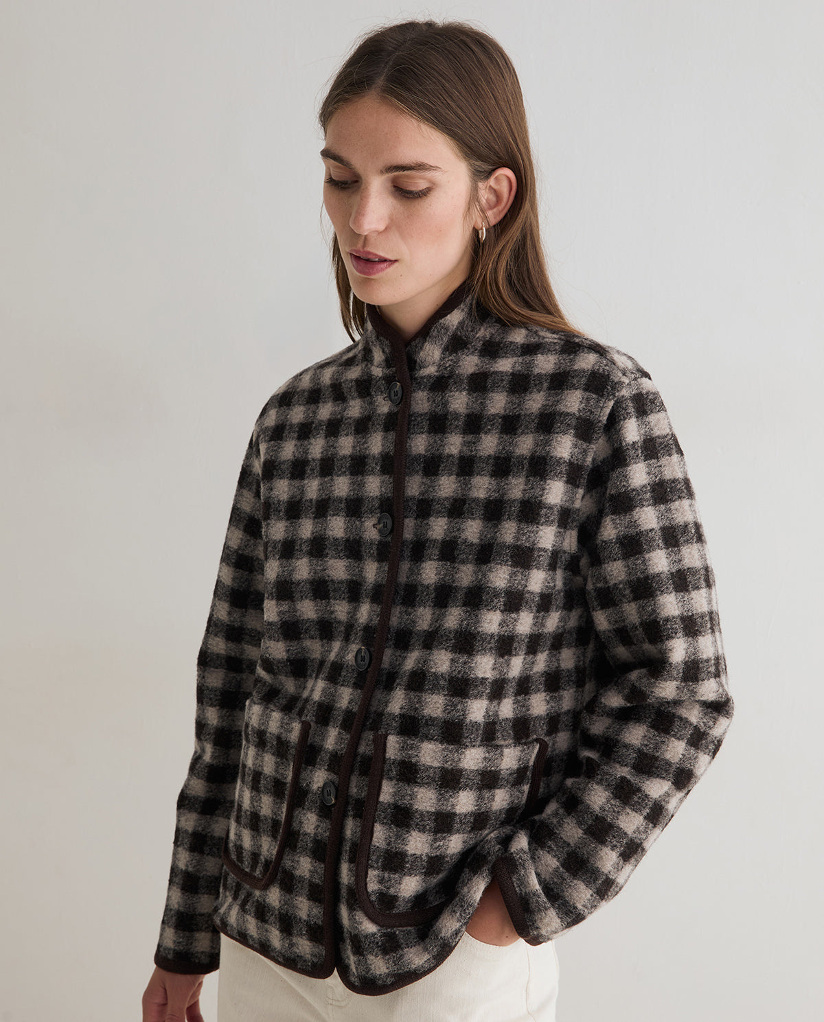 45620-Short Boiled Wool Coat
