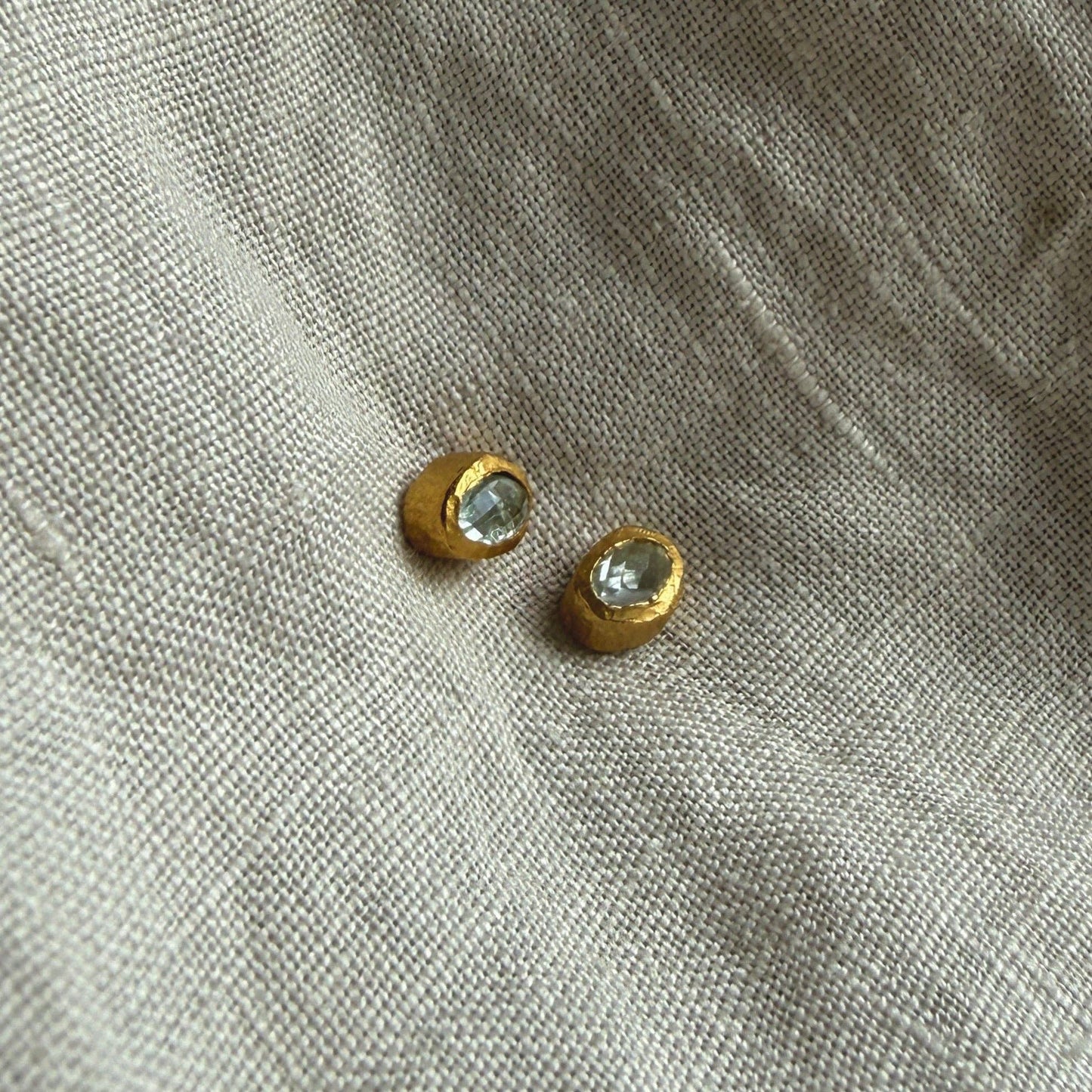 Skye Studs | Aquamarine & Gold