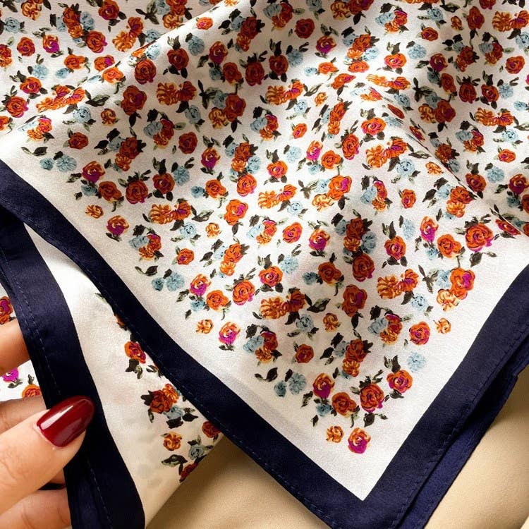 Vintage Rose Silk Scarf | 100% Mulberry Silk