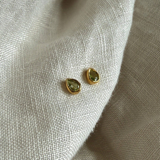 Joy Studs | Peridot & Gold