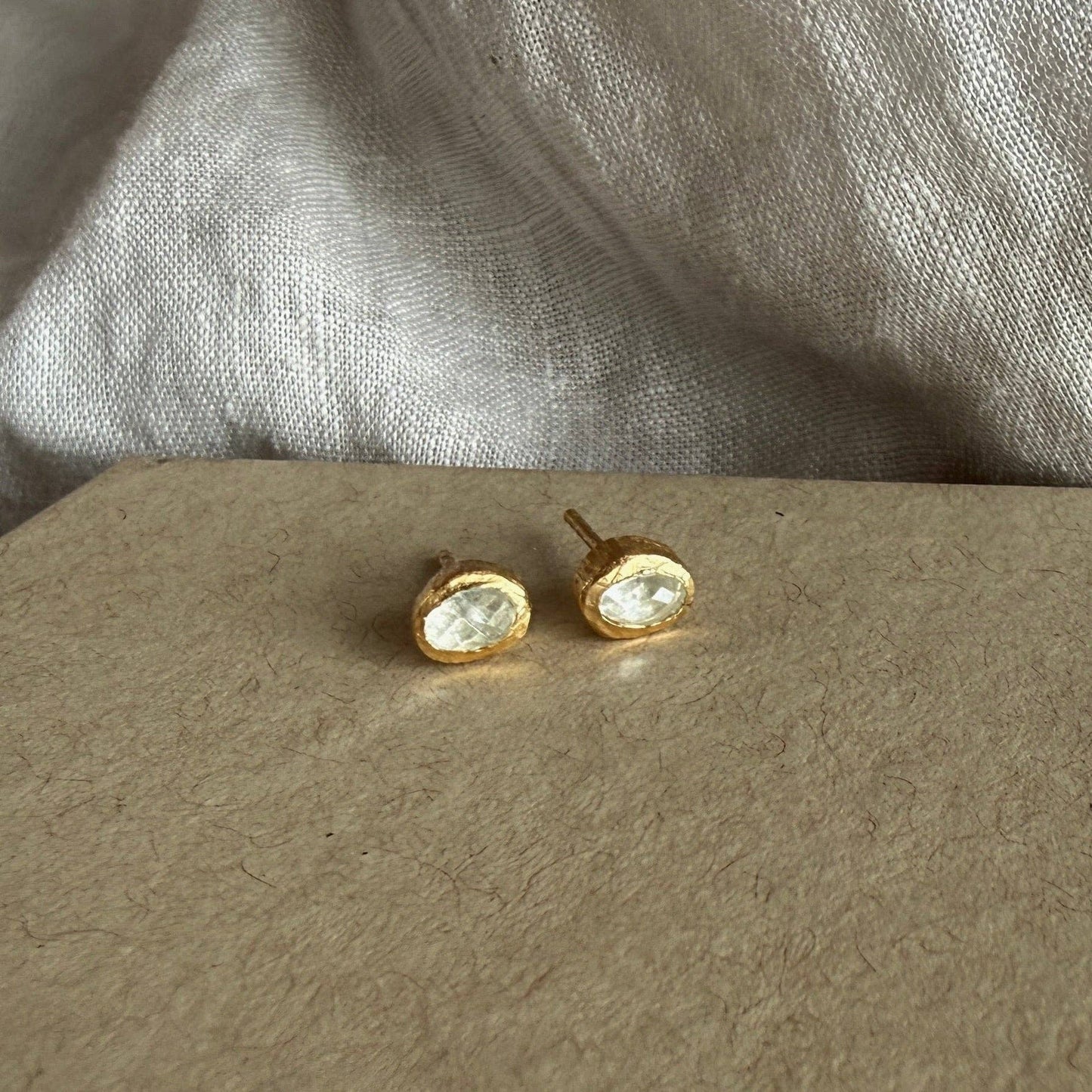 Skye Studs | Aquamarine & Gold