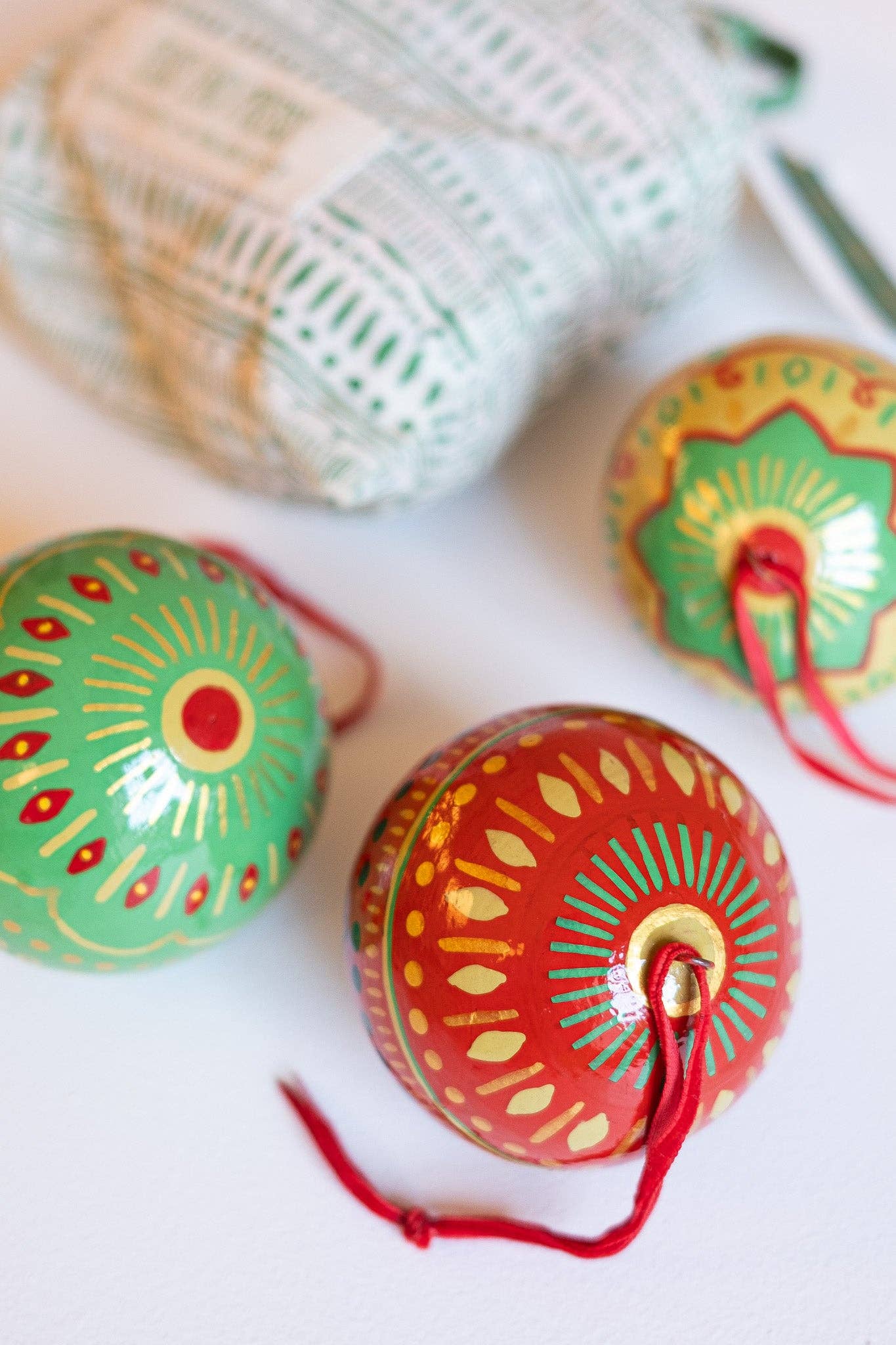 UK/EU: Jolly Green Bauble Bag - Set of Three