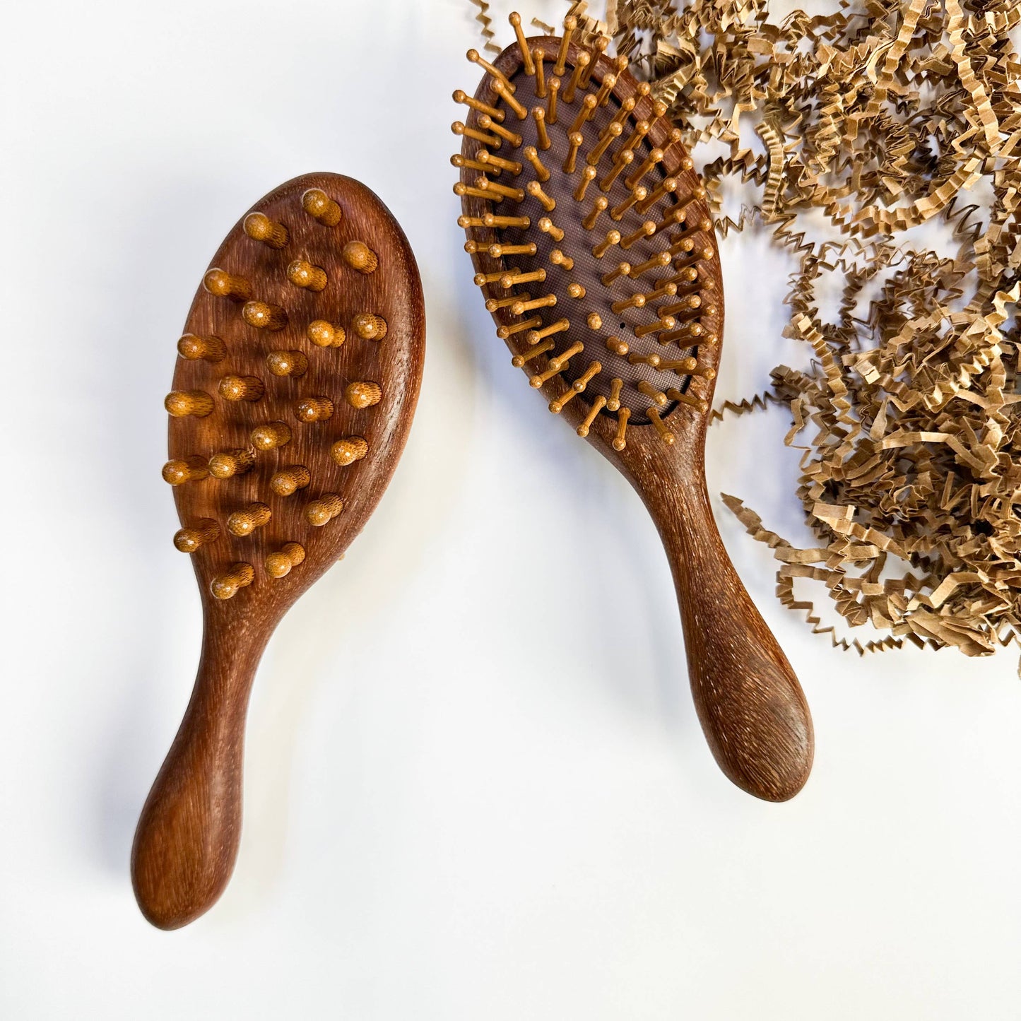 Natural Sandalwood Hair Brush with Bamboo Bristles