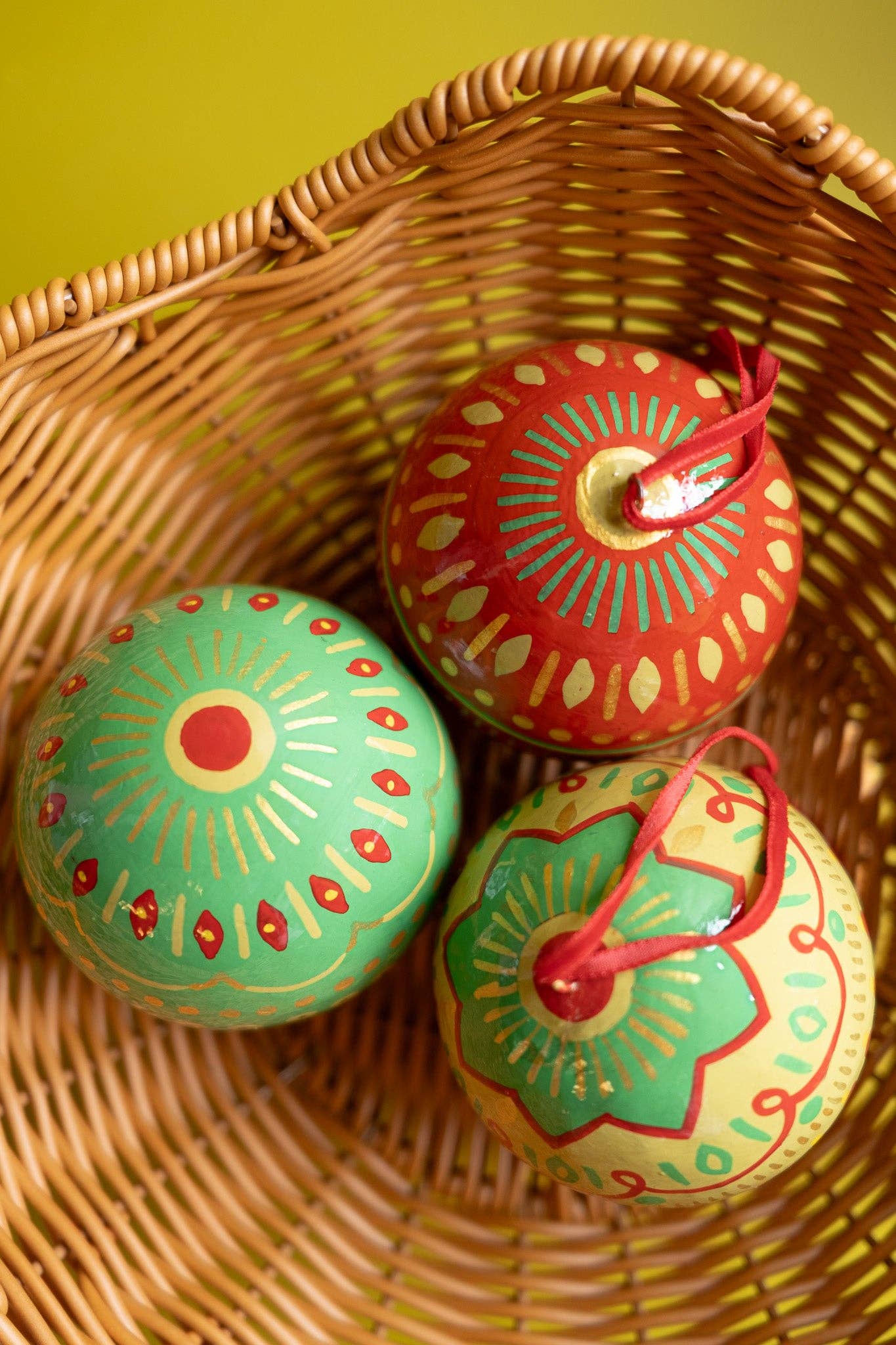 UK/EU: Jolly Green Bauble Bag - Set of Three