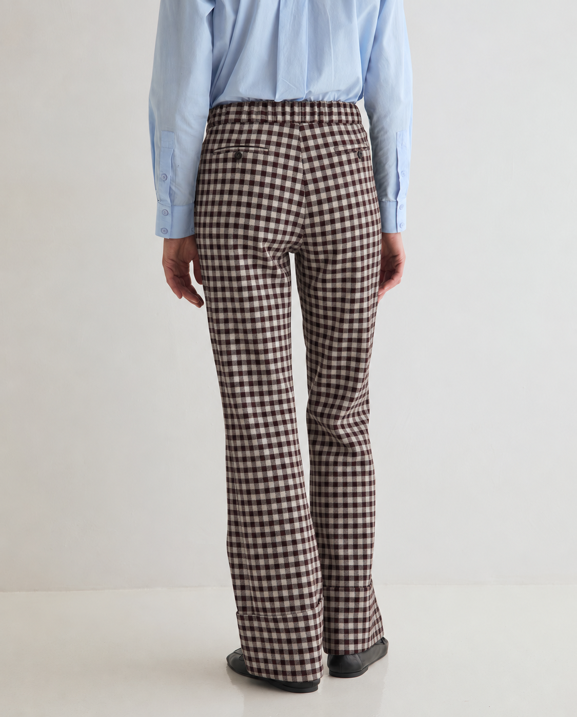 45382- Straight Jacquard Trousers