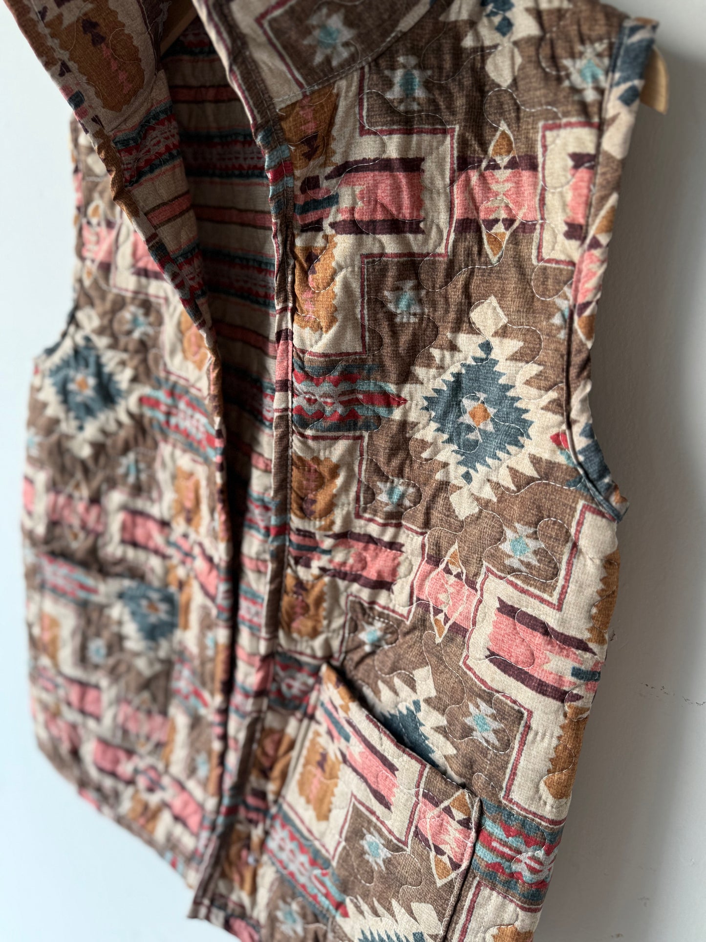 Quilted Patchwork Ikat Vest