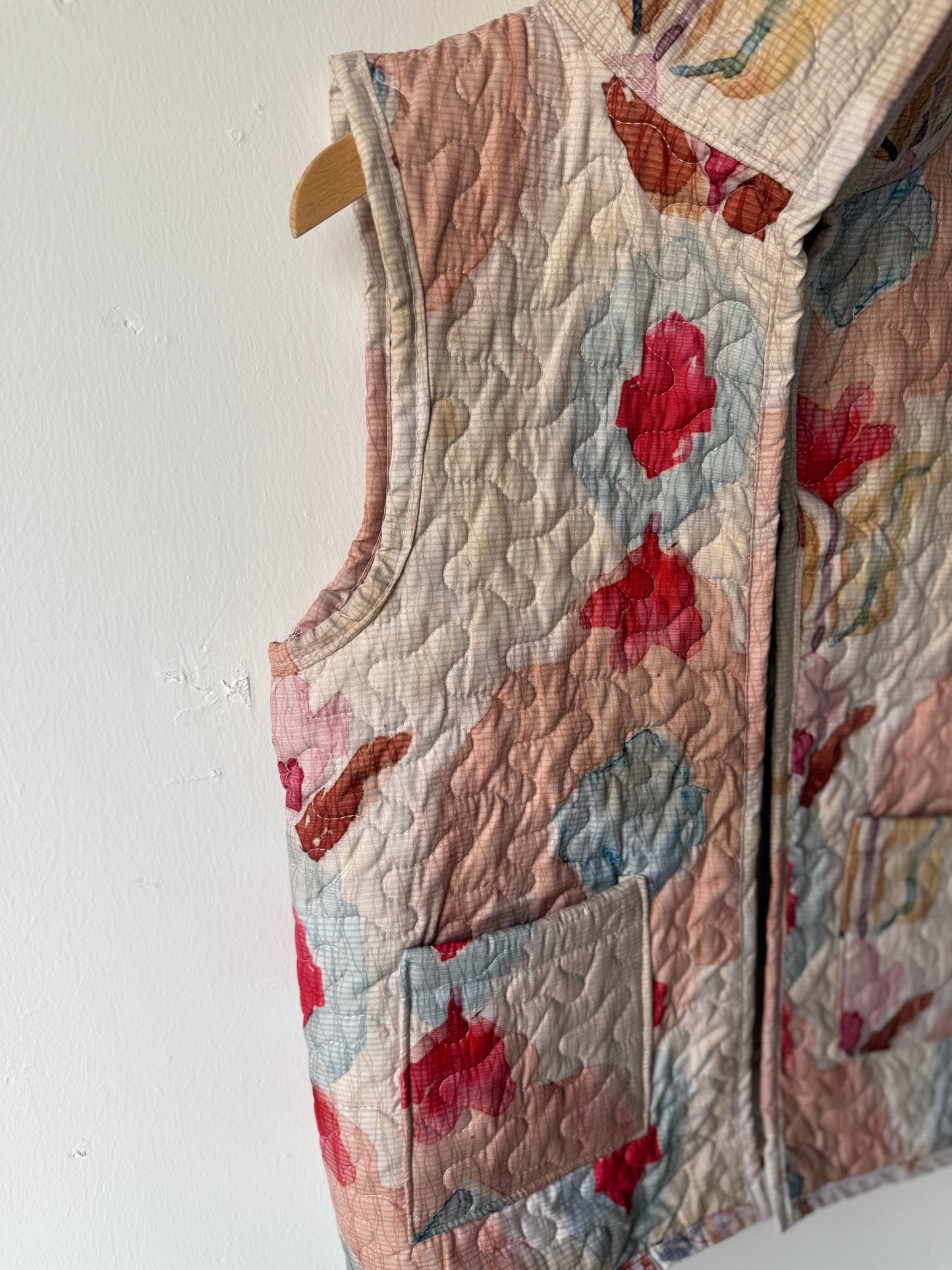 Quilted Patchwork Water Color Vest
