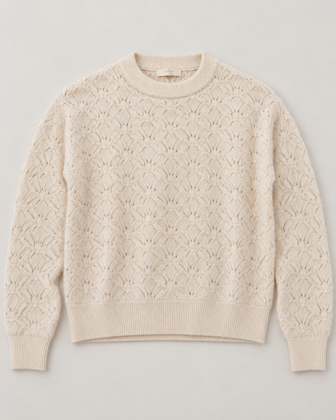Paloma Ecru Crochet Pullover