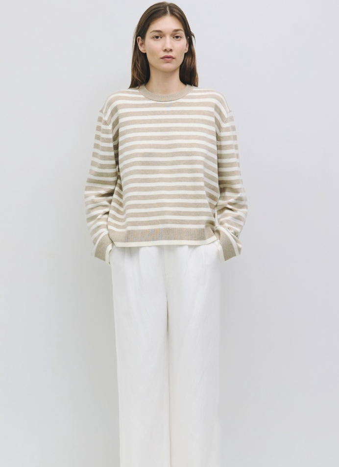 Klein Sweater/Striped Boyfriend Sweater