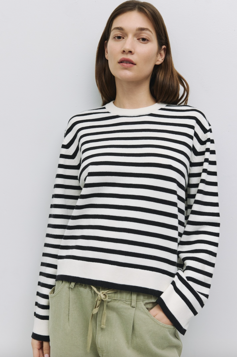 Klein Sweater/Striped Boyfriend Sweater