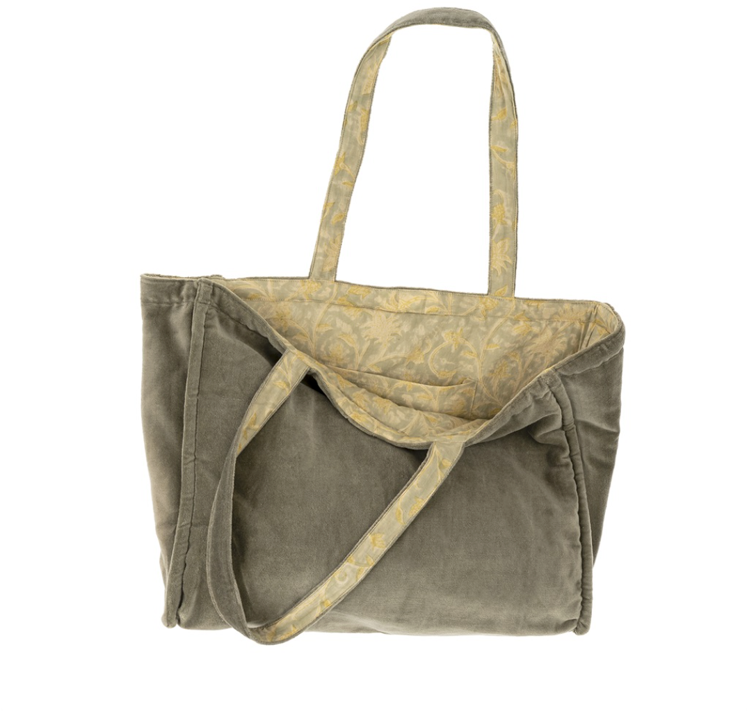 Bag - Block Print Velvet Reversible Tote